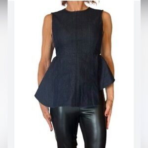 🐬 Theory Peplum Denim Top